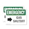Signmission Gas Shutoff (Right Arrow) With Symbol, 7 in W x Rectangle, Vinyl Decal OS-2PACK-EM-D-57-L-10389 - alternate 1